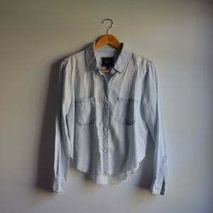 • RAW HEM CHAMBRAY SHIRT •